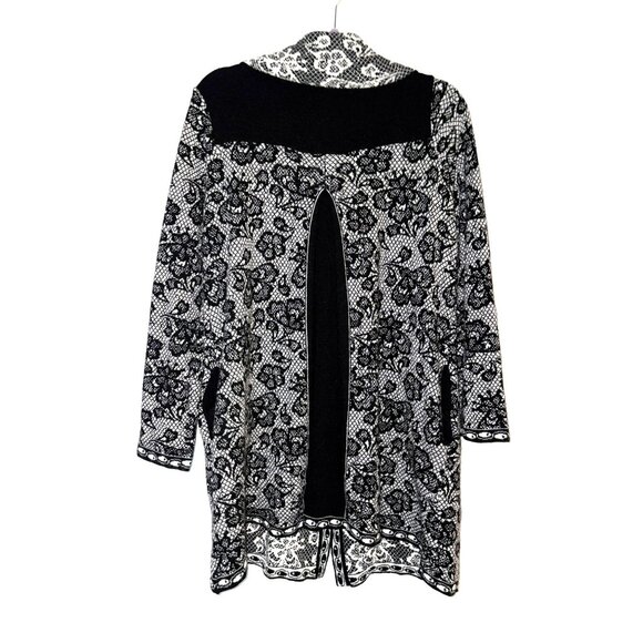 Le Maglie Di Sofia Floral Made In Italy 26% Wool Cardigan Sweater Size M - Picture 3 of 8